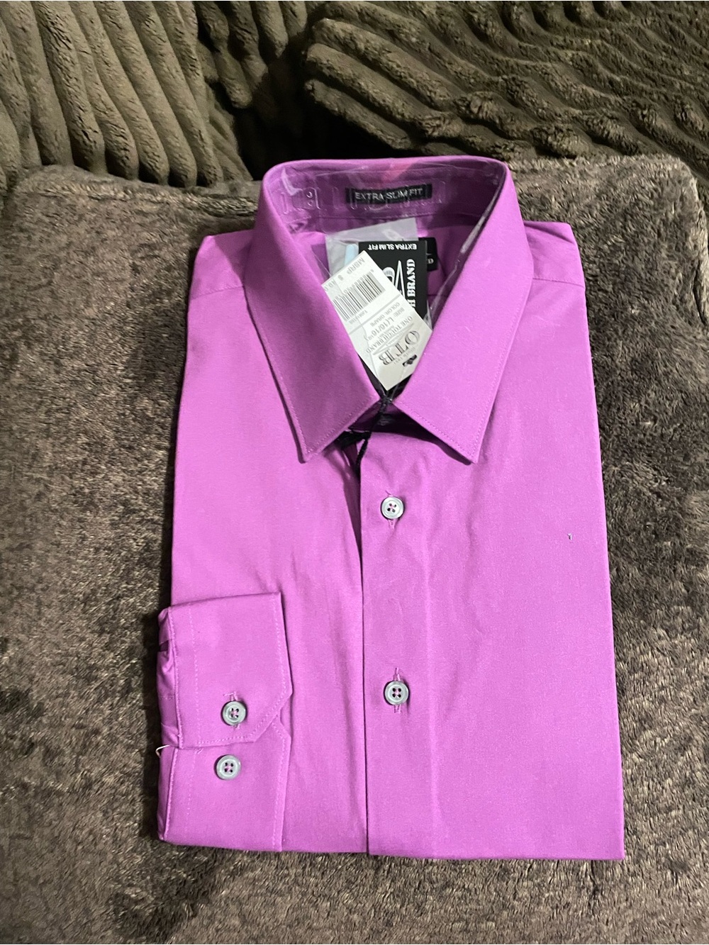 Men's Extra Slim Fit Button-Down Shirt - purple